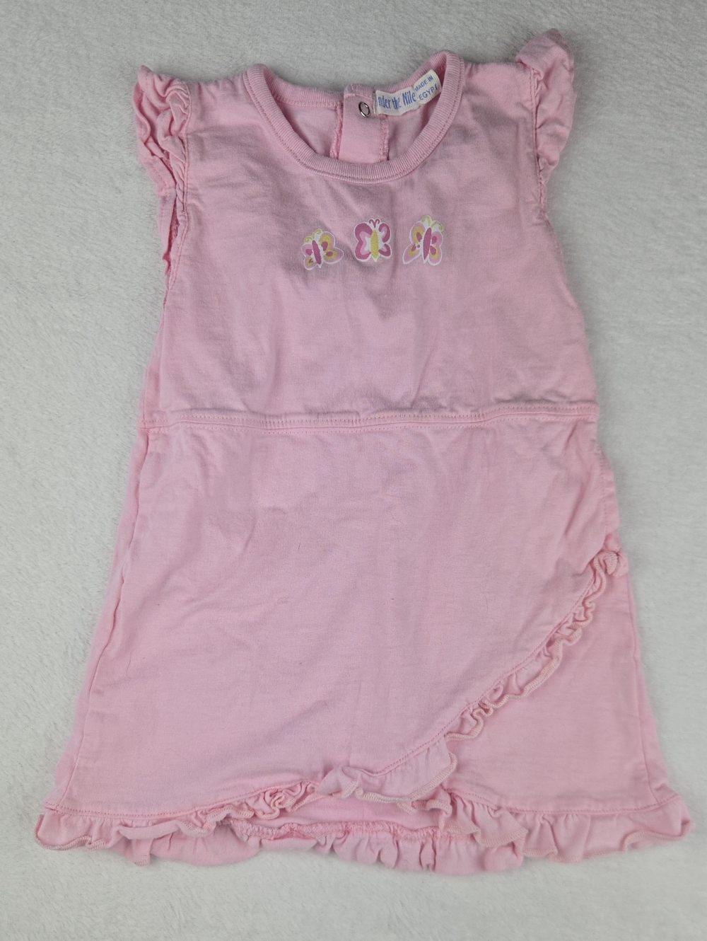 Under the Nile Pink Butterfly Sleeveless Layered Dress Size 24M